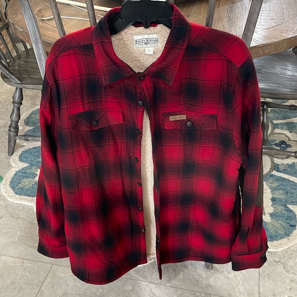 Black and red field and stream insulated flannel